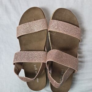 Madden Girl Glittery Pink Sandals 8.5
